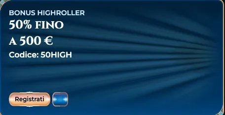 Il bonus highroller di Glitzbets con il codice 50HIGH